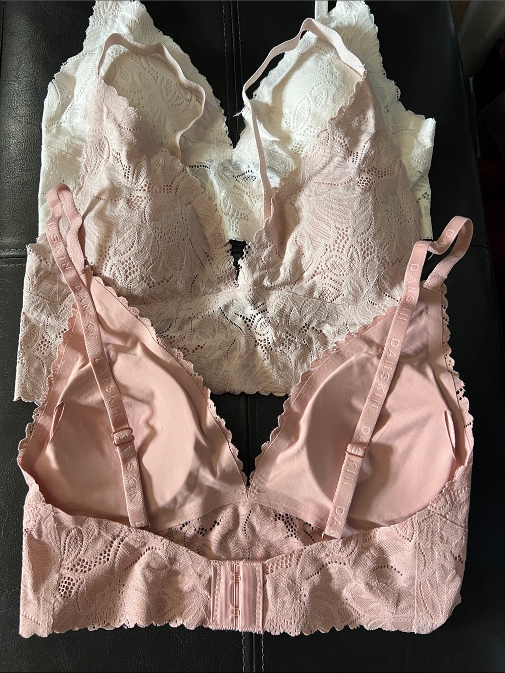 Danskin Lace Bralette Set - Pink, nude and ivory - Picture 3 of 6
